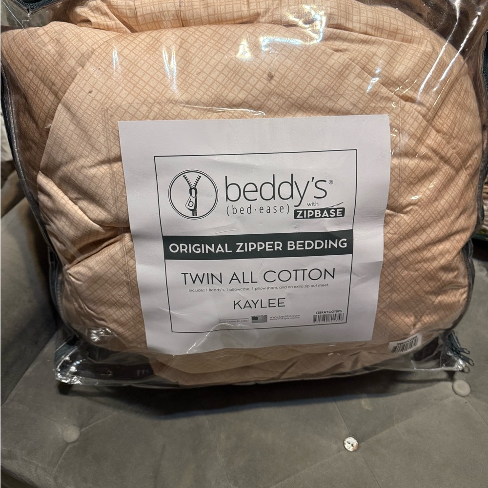 Beddy’s Kaylee Twin All Cotton Zipper Bedding - Blush